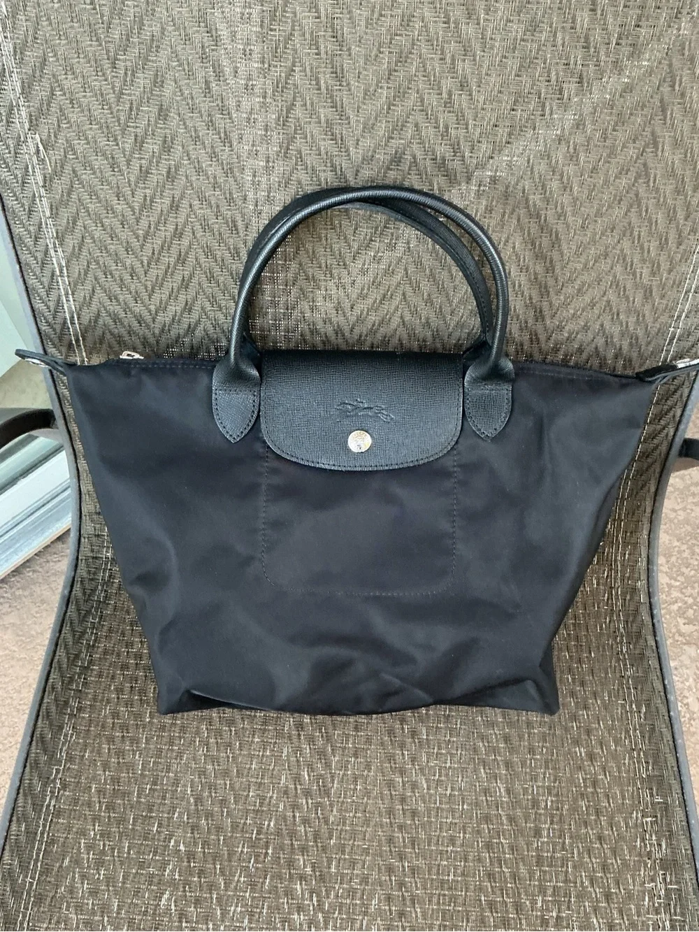 Longchamp Black Le Pliage Small Tote